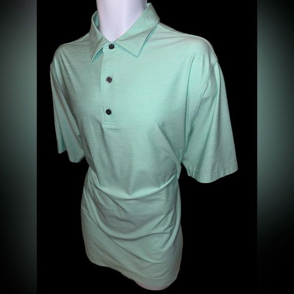 FJ FootJoy Polo‎ Performance Shirt Green Men’s Sz Large Golf Shirt Short Sleeve - Picture 3 of 9